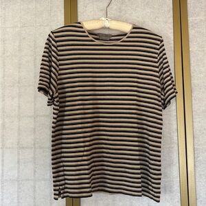 Vintage Jaeger Striped Crewneck T-Shirt - Beige & Black